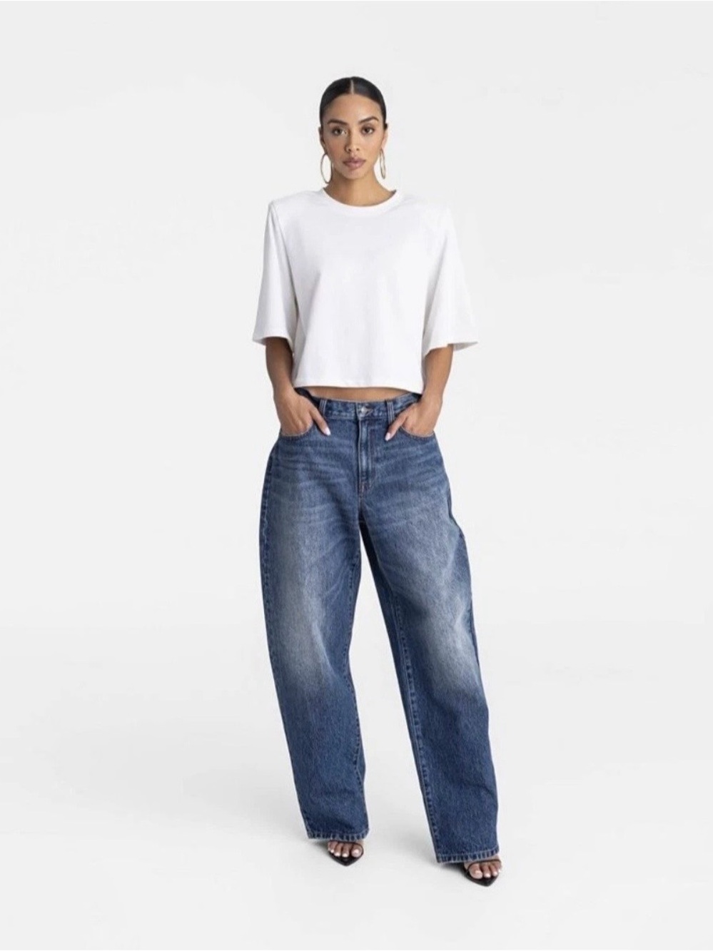 KBB by KAHLANA Women's Mid-Rise Wide Leg 'The Kahlana Jean' - Dark S2